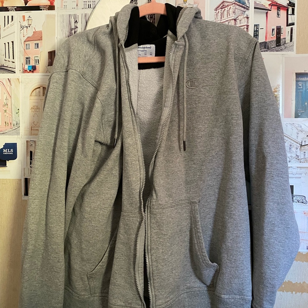 gently worn Champion grey zip up hoodie